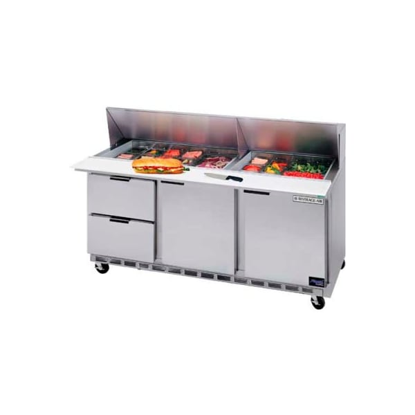 Beverage-Air Food Prep Tables SPED72 Elite Series Standard Top w/ Drawers, 72"W - SPED72HC-18-2 - main